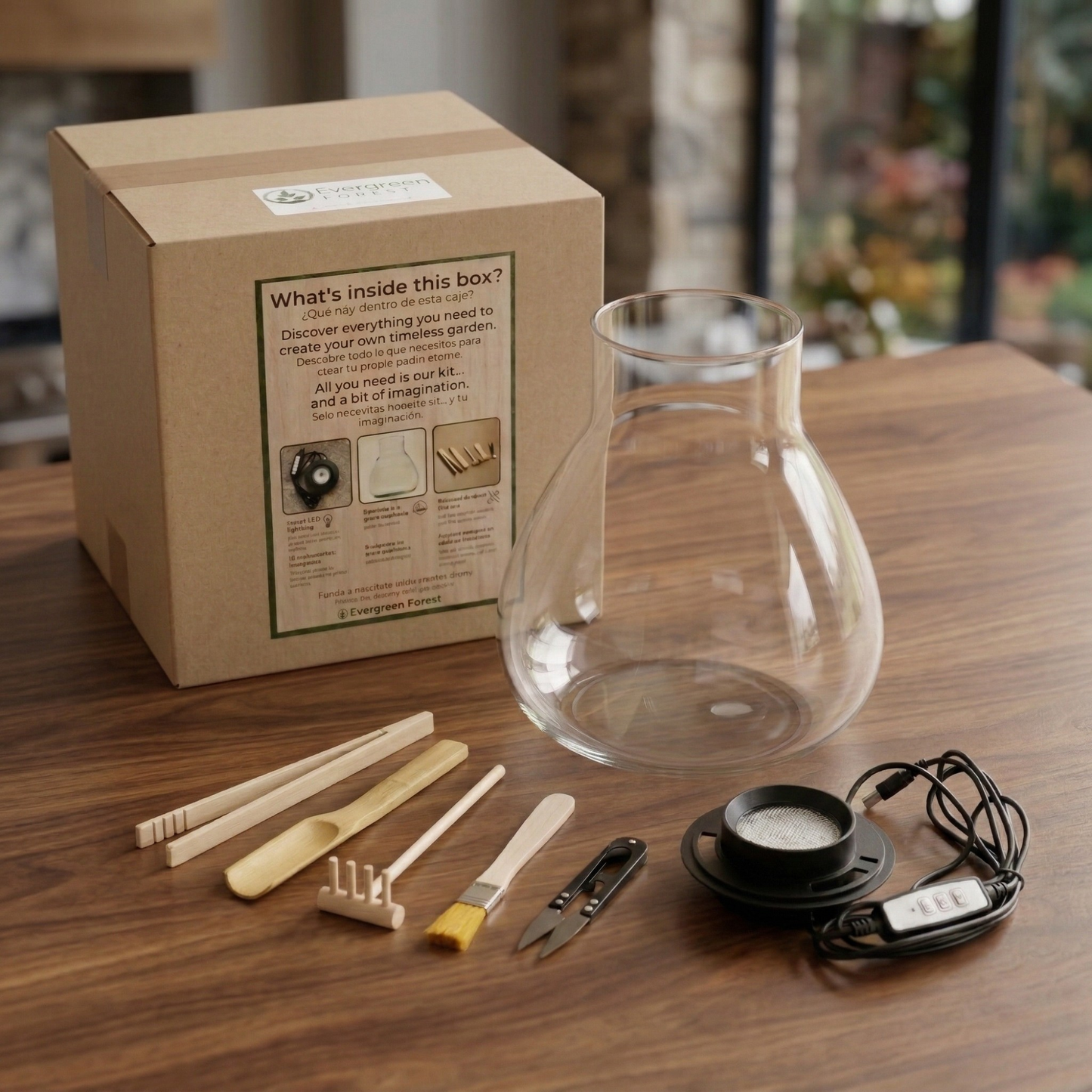 Kit de Terrario Premium · Cristal de Borosilicato y Luz Smart LED