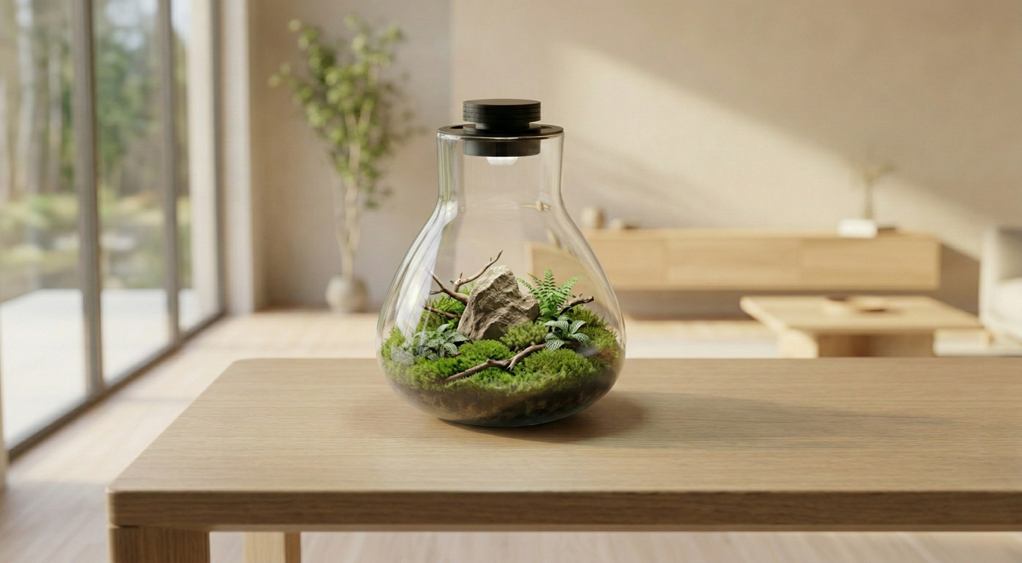 Kit de terrario todo en uno con luz LED para jardinería de interior