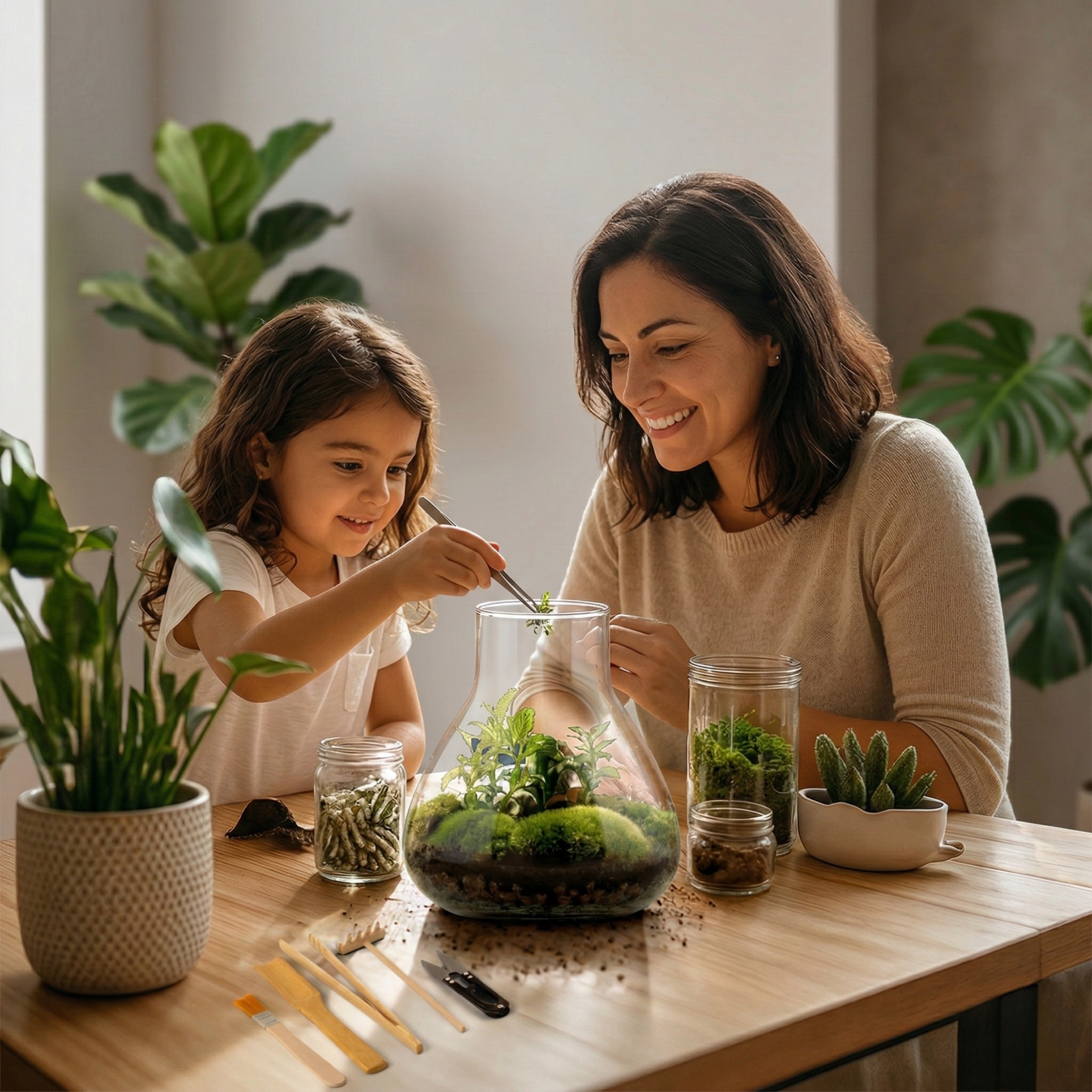 Kit de Terrario Premium · Cristal de Borosilicato y Luz Smart LED