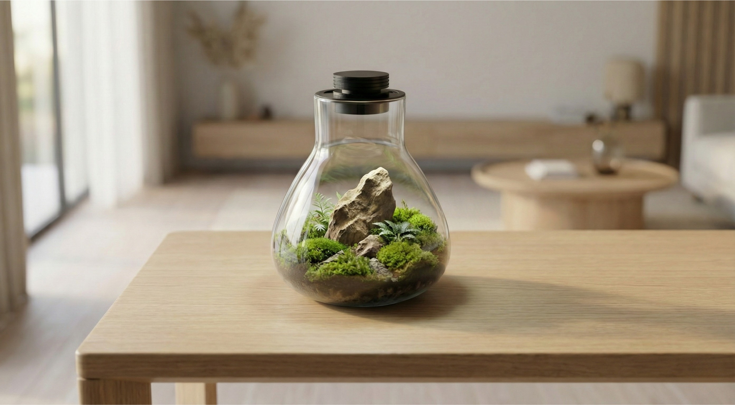 Kit de terrario todo en uno con luz LED para jardinería de interior