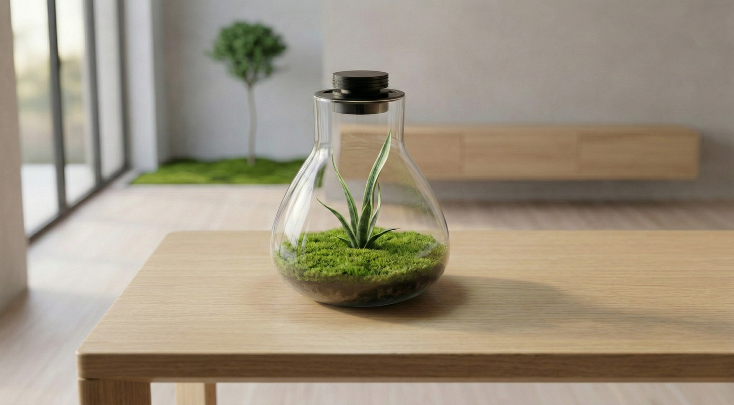 Kit de terrario todo en uno con luz LED para jardinería de interior