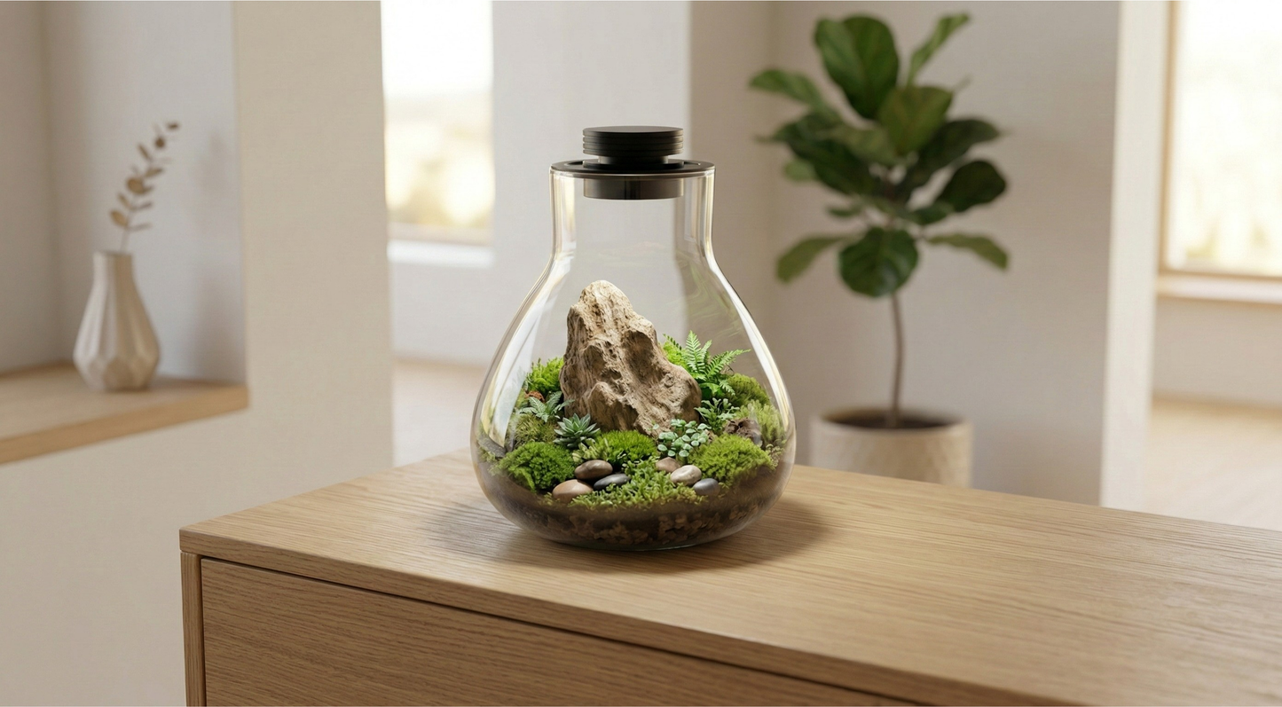 Kit de terrario todo en uno con luz LED para jardinería de interior