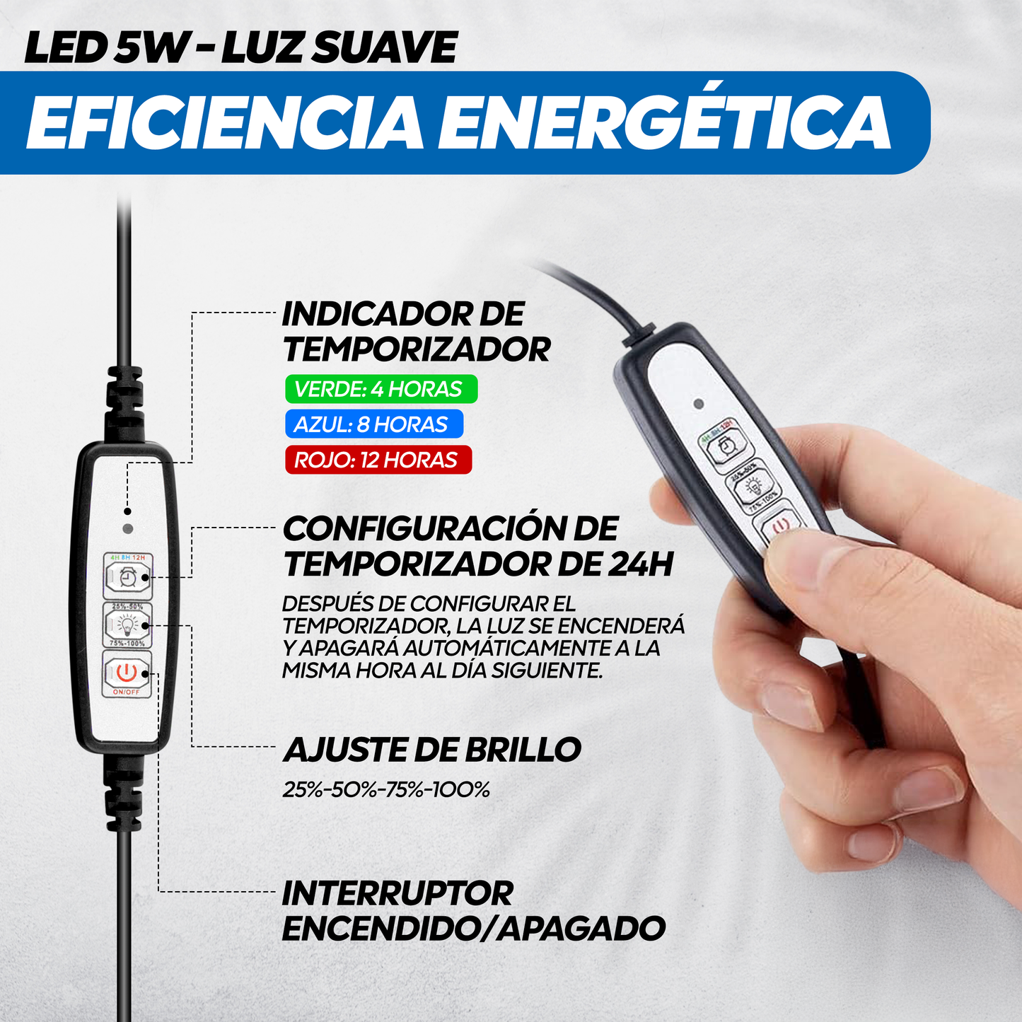 Terrario de metal de 10 cm con ventilación ajustable y luz LED inteligente para plantas de interior.